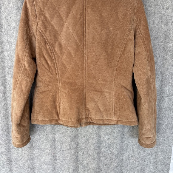 Vintage Casablanca Suede Leather Jacket Womens S Brown Zip Front Retro Coat - Picture 14 of 16
